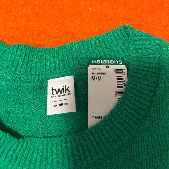 Green soft terry sweater tank NWT - Picture 6 of 8